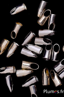 Embout - longeur 15 mm, Ø 5 mm, trou 8 mm - argenté